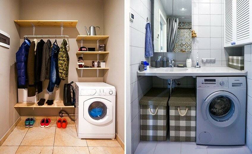 Стиральная машина в маленькой ванной комнате: 6 идей размещения + фото