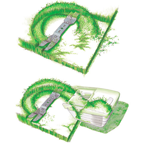 Функция мульчирования в газонокосилке скошенной травой