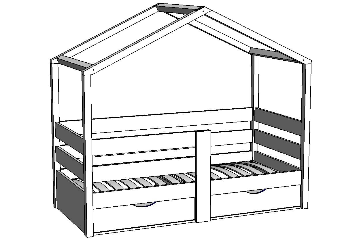 10 чертежей с размерами – кроватка домик для детей
