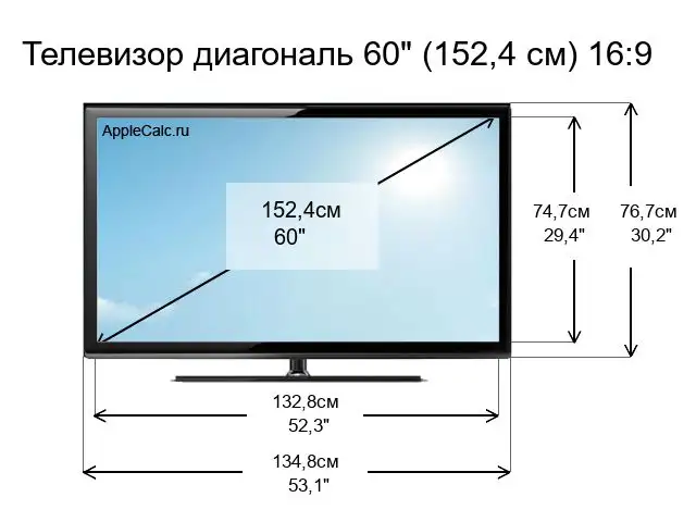 Какой Размер У 55 Диагонали Телевизора
