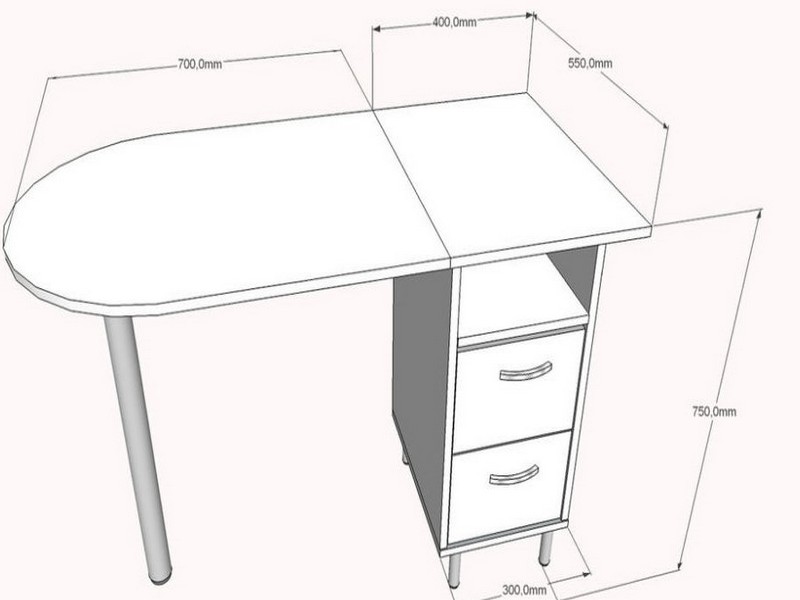 Организация рабочего места мастера маникюра: чертежи стола для изготовления в домашних условиях, выбор лампы, какие подлокотники бывают и тд