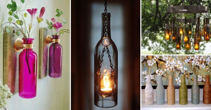 Поделки из стеклянных бутылок своими руками: ваза, люстра, светильник, елка, а также прочие идеи о том, что еще можно сделать из них своими руками