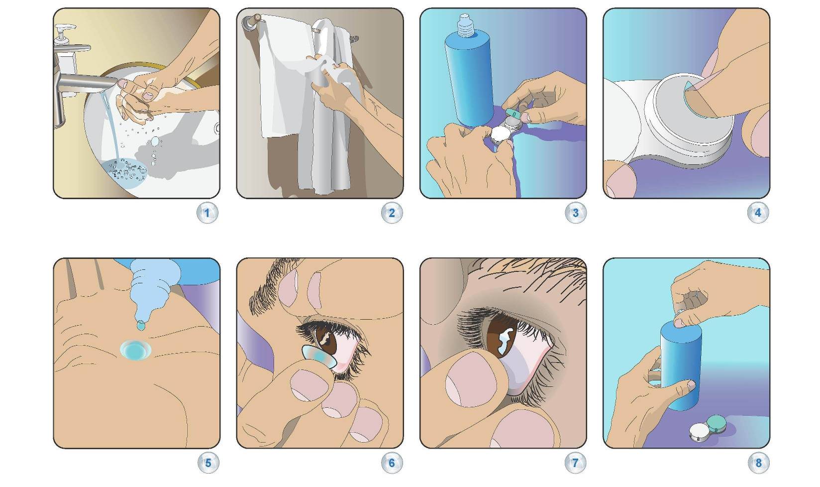 Как одевать и снимать контактные линзы