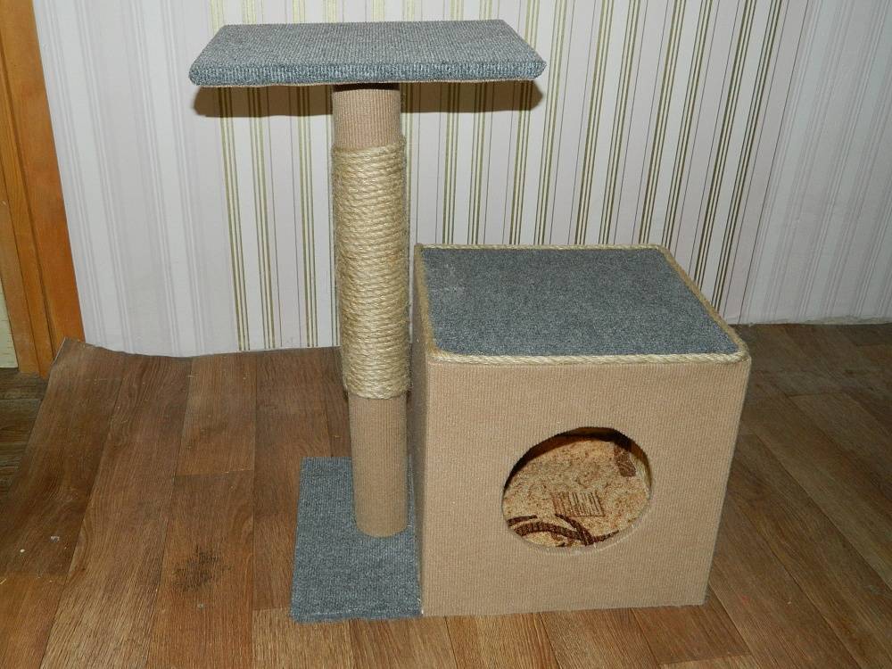 Как обшить кошачий домик ковролином — о животных на чистоту