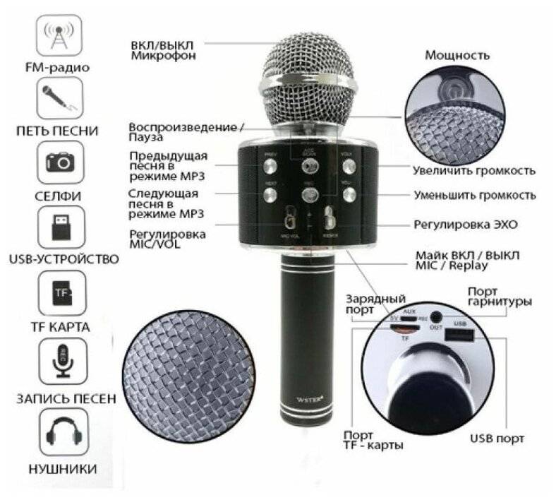 Как пользоваться караоке микрофоном ws 858 - как настроить и как работает
