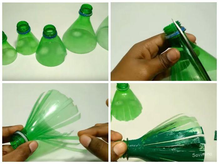 Большая елка из пластиковых бутылок своими руками. ёлка из пластиковых бутылок своими руками