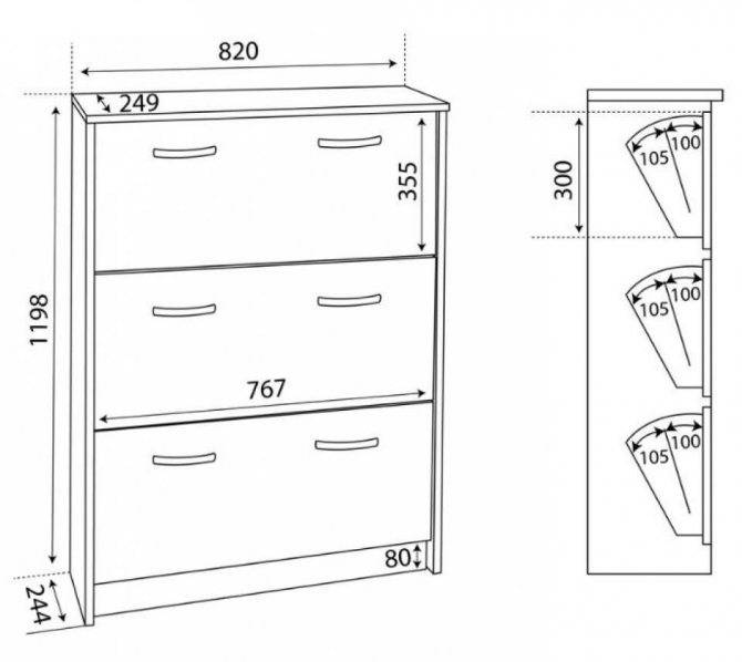 Обувница своими руками: чертежи и схемы, размеры, фото