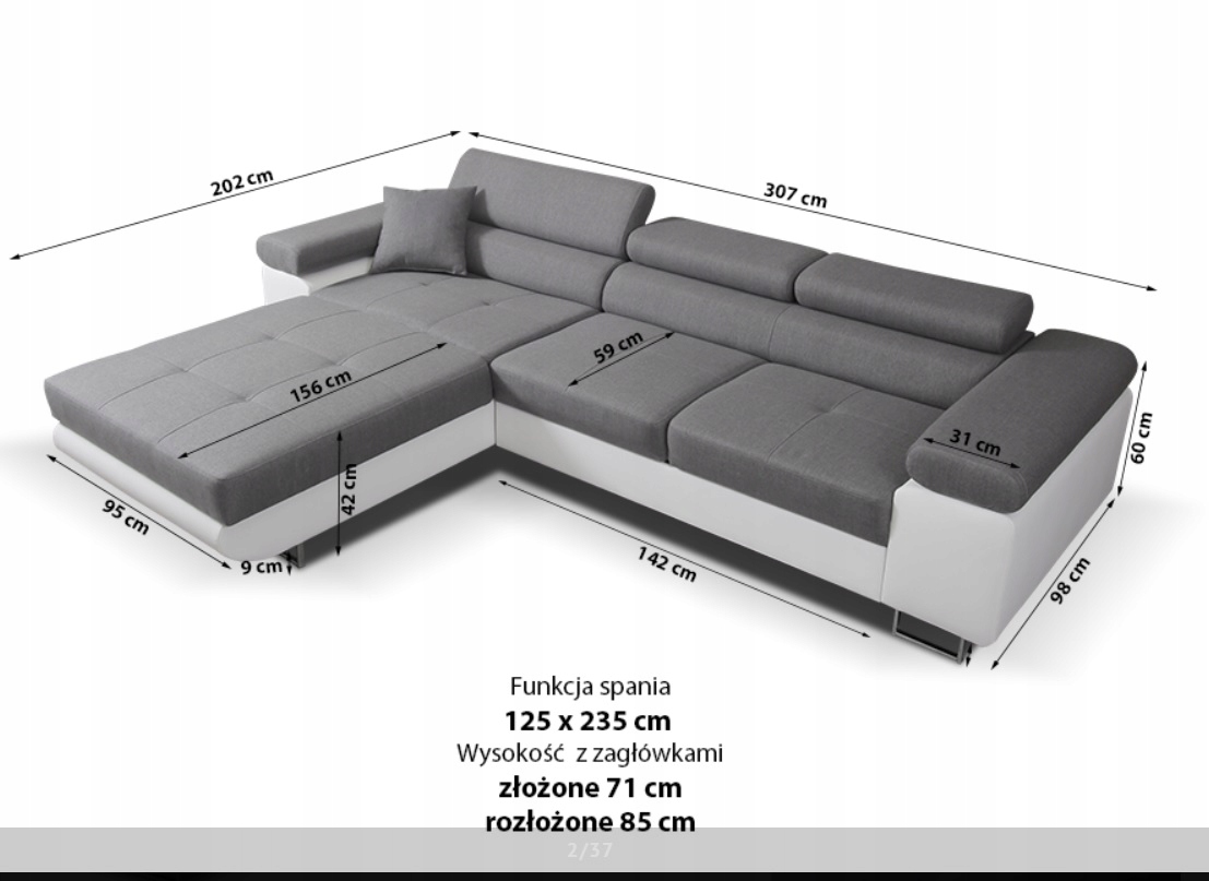 Стандартные размеры углового дивана