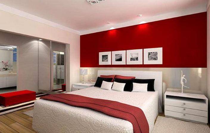 Использование красного цвета в интерьере спальни