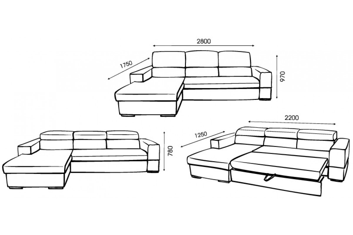 Размеры диванов: стандартная высота, ширина и глубина, габариты спинки