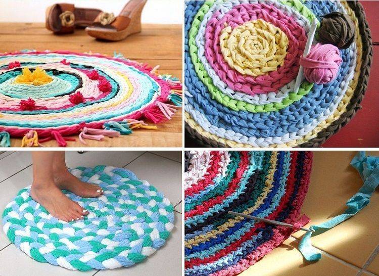 Самодельные напольные изделия по простым схемам: делаем коврик на сетке из ниток своими руками
