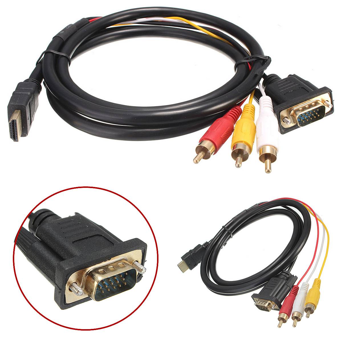 Разъемы для подключения телевизора. Cable соединительный кабель VGA HDMI 2. Кабель HDMI- DVI+2 RCA. Кабель 3 RCA - VGA для монитора. Переходник VGA-3rca для подключения монитора.