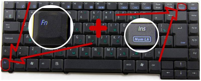 Не работают клавиши цифр на клавиатуре справа