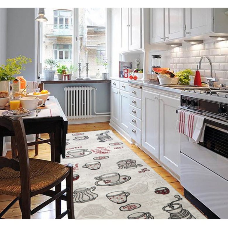 Ковер на кухню: фото в интерьере, как выбрать оптимальный вариант под дизайн