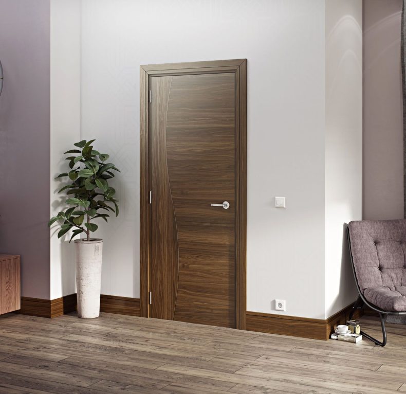Серый ламинат в интерьере квартиры - фото: в сочетании с дверями и обоями    :: клео.ру