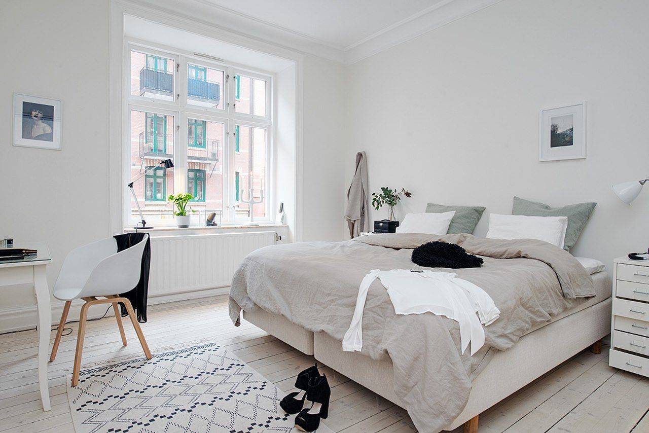 Современный интерьер спальни в скандинавском стиле