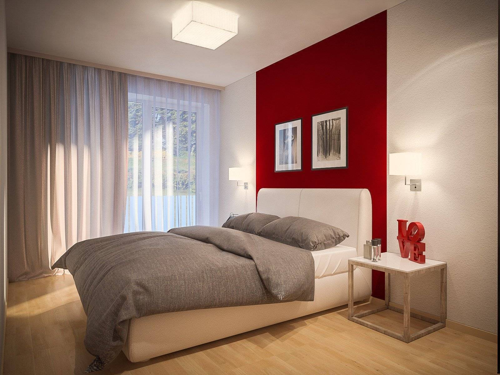 Спальня в красных цветах – шторы, обои в красную спальню