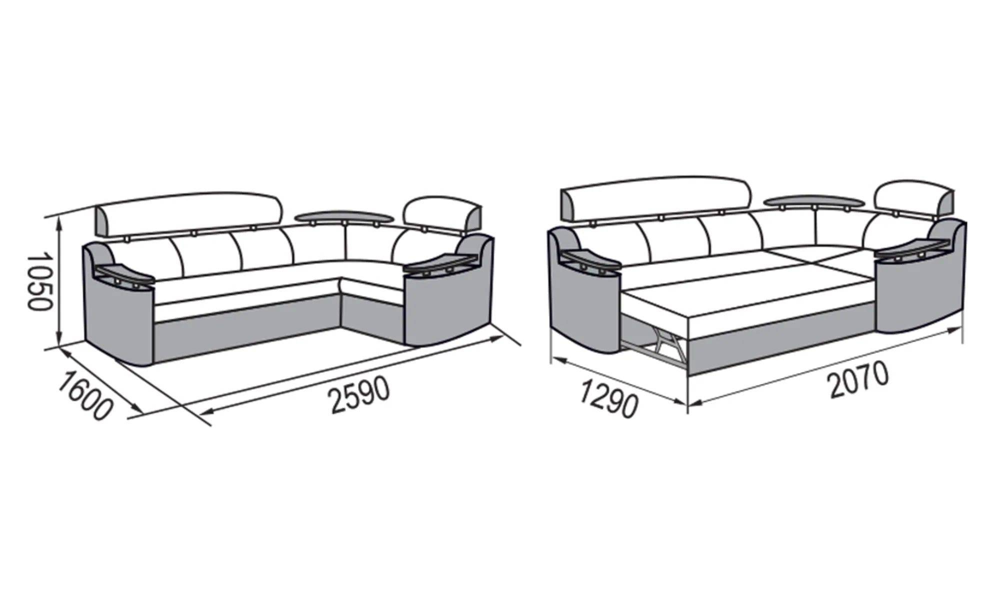 Стандартные размеры углового дивана - дизайн и интерьер