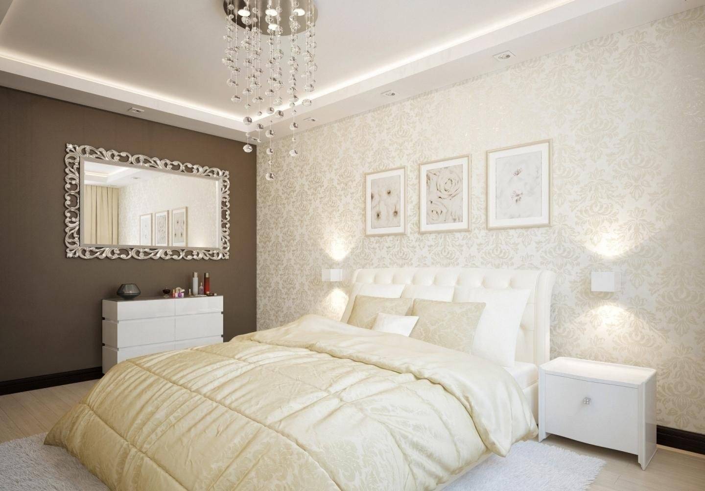 Красиво и стильно: оформление спальни в коричнево-бежевых тонах (+91 фото)