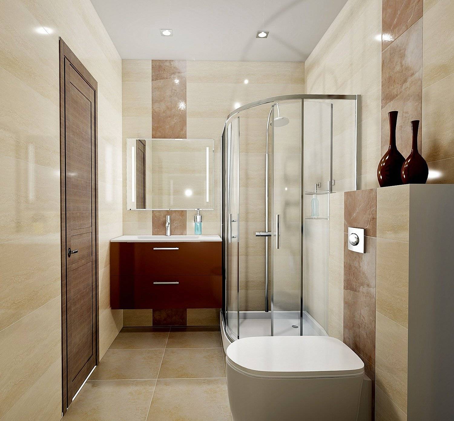 Дизайн ванной с душевой кабиной – 17+ фото идей с туалетом и без