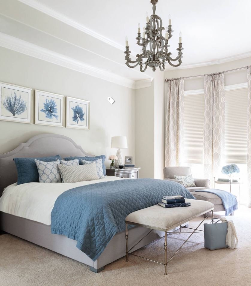 Спальня в синих тонах: сочетания с другими оттенками, варианты отделки, лучшие идеи и новинки дизайна, фото